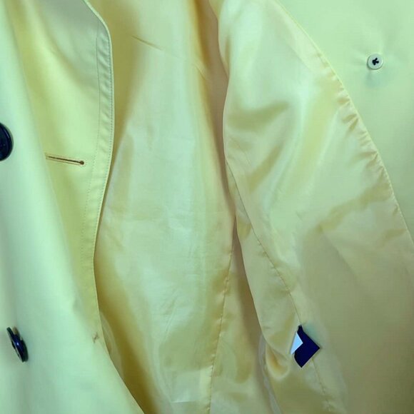 Chaps Double Breasted Yellow RainJacket LG Vintage Fashion Quiet Luxury Lagenloo - Picture 9 of 11